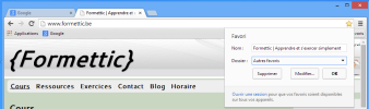 Ajout du site Formettic dans les Favoris