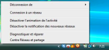 Icône Réseau : Clic droit