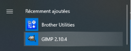 Windows : démarrer le programme Gimp nouvellement installé