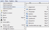 Menu Outils de transformation