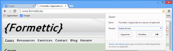 Ajout du site Formettic dans les Favoris