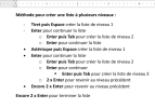 Créer une liste à puces manuellement