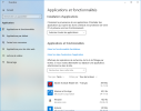 Applications et fonctionnalités