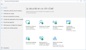 Centre de Sécurité Windows Defender (Accueil)