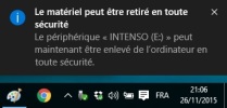 Clé USB éjectée (notification)