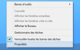 Barre des tâches : Propriétés