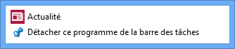 W8.1 Bureau : Barre des tâches : Détacher l'icône