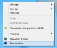 Bureau : clic droit / Personnaliser