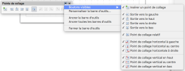 Barre d'outils Points de collage : les boutons disponibles
