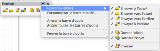 Barres d'outils Position