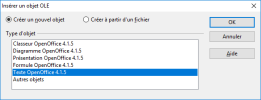 Objet OLE Texte OO