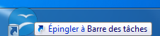 Epingler l'icône à la barre des tâches