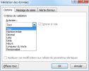 Données-Validation-Onglet Options