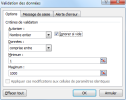 Données-Validation-Onglet Options