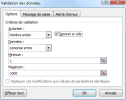 Données-Validation-Onglet Options