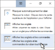 Options d'affichage du ruban