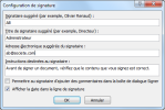 Insertion d'une signature : configuration