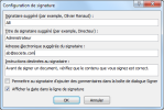 Insertion d'une signature : configuration