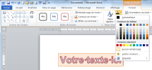 Insertion WordArt : couleur du texte