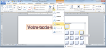 Insertion WordArt : effets "Biseau"