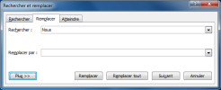 Fenêtre : onglet Remplacer