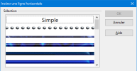 Insertion d'une ligne horizontale
