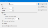 Création d'un tableau Openoffice