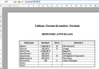 Exemple de formule dans un tableau Writer