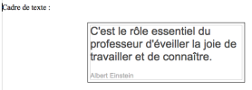 Exemple de cadre de texte